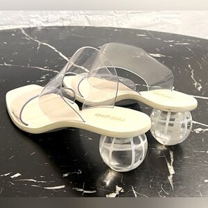 CULT GAIA PVC JILA CASSIE BALL HEEL SANDALS